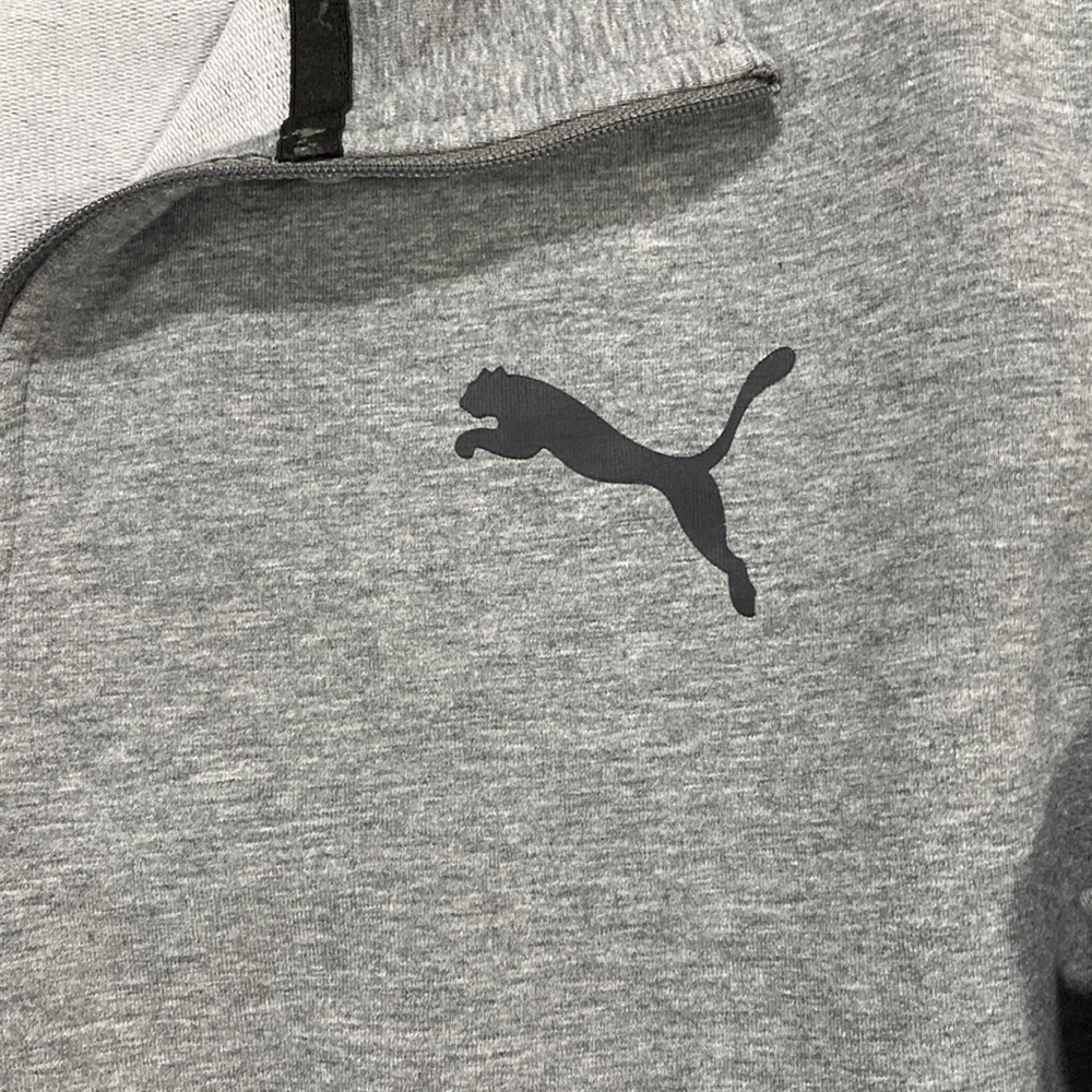 Puma Gray and Black Quarter Zip Pullover Size Large - Picture 2 of 3